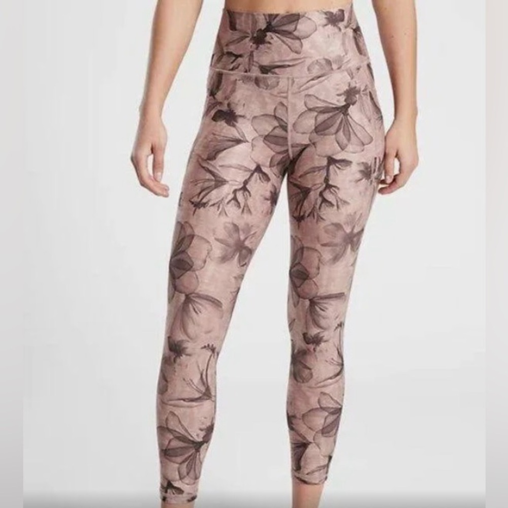 NWOT Athleta Salutation Stash Pocket II Print 7/8 Yoga Tight Legging MP Rose